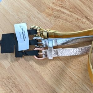 Tillys Metallic Skinny Belts, Size Small